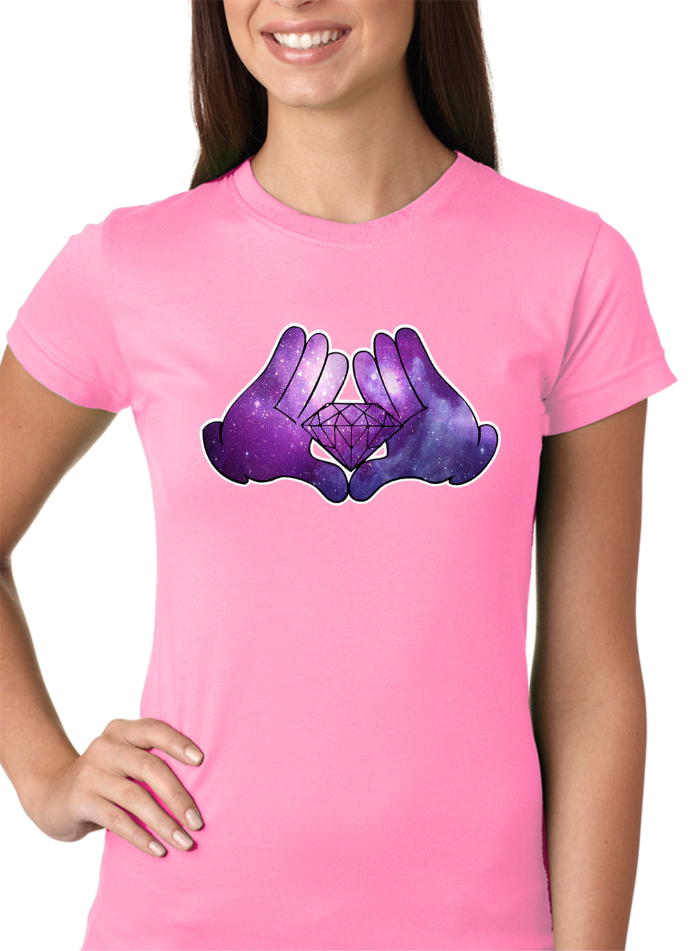 Cartoon Hands Diamond Cosmos Girl's T-Shirt