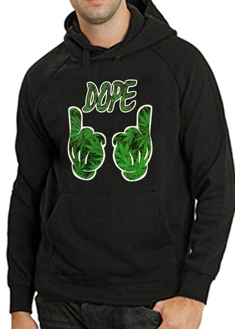 Cartoon Hands Dope Pot Leaf Pattern Adult Hoodie