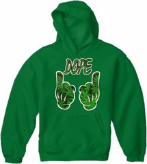 Cartoon Hands Dope Pot Leaf Pattern Adult Hoodie