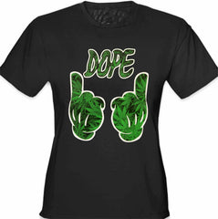 Cartoon Hands Dope Pot Leaf Pattern Girl's T-Shirt
