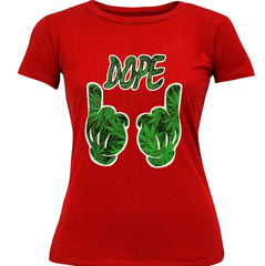 Cartoon Hands Dope Pot Leaf Pattern Girl's T-Shirt