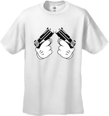 Cartoon Hands Double Gun's Men's T-Shirt