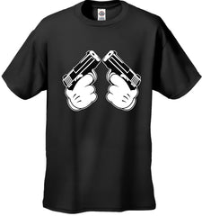 Cartoon Hands Double Gun's Men's T-Shirt