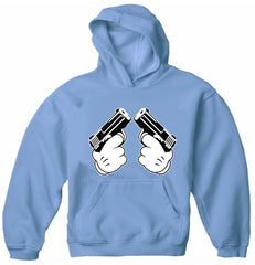 Cartoon Hands Double Guns Adult Hoodie