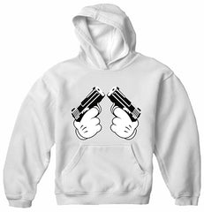 Cartoon Hands Double Guns Adult Hoodie