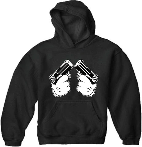 Cartoon Hands Double Guns Adult Hoodie