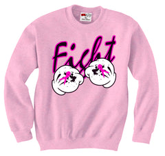 Cartoon Hands Fight Breast Cancer Adult Crewneck