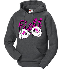 Cartoon Hands Fight Breast Cancer Adult Hoodie