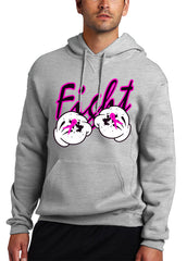 Cartoon Hands Fight Breast Cancer Adult Hoodie