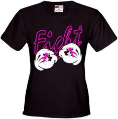 Cartoon Hands Fight Breast Cancer Girls T-shirt