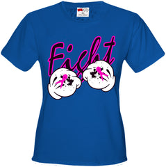 Cartoon Hands Fight Breast Cancer Girls T-shirt