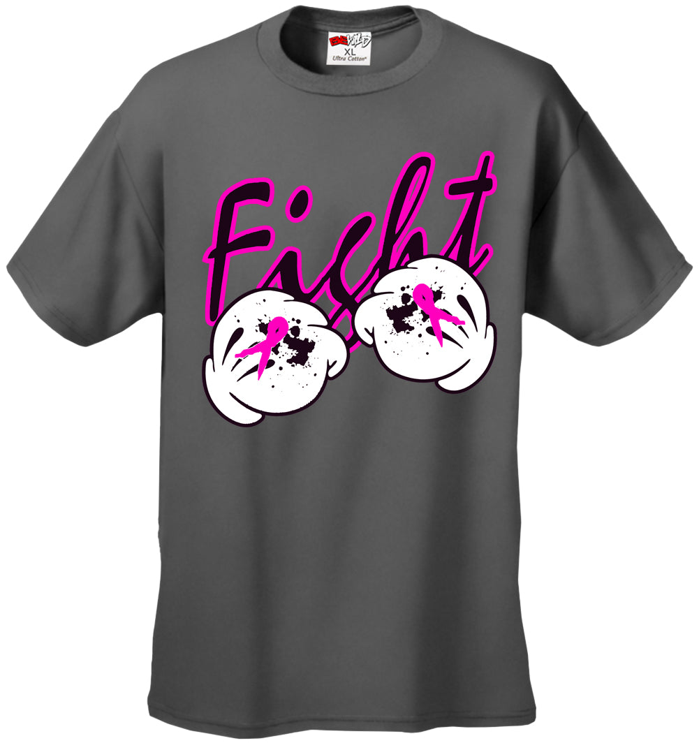Cartoon Hands Fight Breast Cancer Mens T-shirt