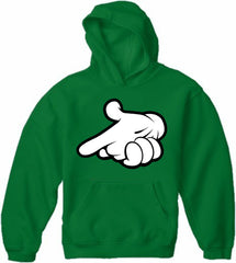 Cartoon Hands Gun Adult Hoodie