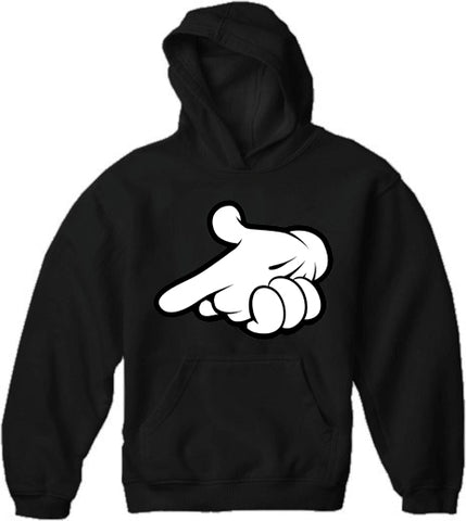Cartoon Hands Gun Adult Hoodie