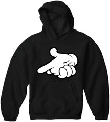 Cartoon Hands Gun Adult Hoodie