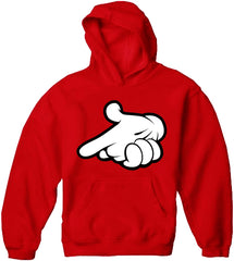 Cartoon Hands Gun Adult Hoodie