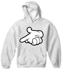 Cartoon Hands Gun Adult Hoodie