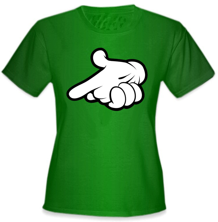 Cartoon Hands Gun Girl's T-Shirt