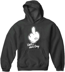 Cartoon Hands "Have A Nice Day" Adult Hoodie