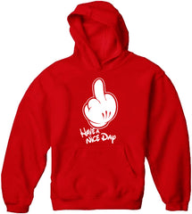 Cartoon Hands "Have A Nice Day" Adult Hoodie