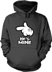 Cartoon Hands He's Mine Adult Hoodie