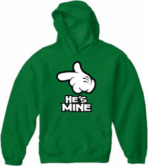 Cartoon Hands He's Mine Adult Hoodie