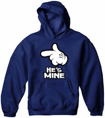 Cartoon Hands He's Mine Adult Hoodie