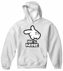 Cartoon Hands He's Mine Adult Hoodie