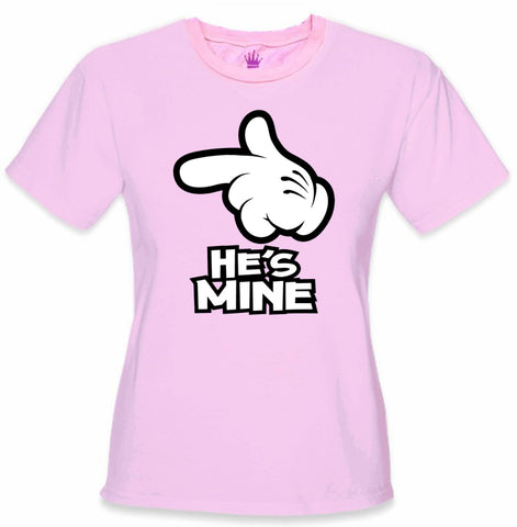 Cartoon Hands He's Mine Girl's T-Shirt