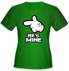 Cartoon Hands He's Mine Girl's T-Shirt
