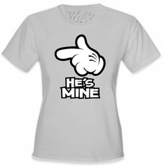 Cartoon Hands He's Mine Girl's T-Shirt