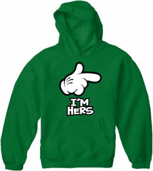 Cartoon Hands I'm Hers Adult Hoodie