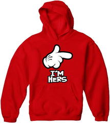Cartoon Hands I'm Hers Adult Hoodie