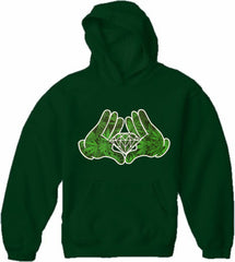 Cartoon Hands Pot Leaf Diamond Adult Hoodie