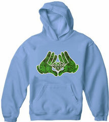 Cartoon Hands Pot Leaf Diamond Adult Hoodie