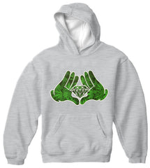 Cartoon Hands Pot Leaf Diamond Adult Hoodie