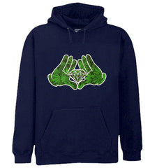Cartoon Hands Pot Leaf Diamond Adult Hoodie