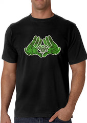 Cartoon Hands Pot Leaf Diamond Men's T-Shirt