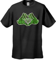 Cartoon Hands Pot Leaf Diamond Men's T-Shirt