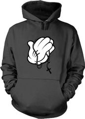 Cartoon Hands Praying Adult Hoodie
