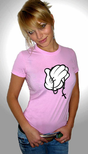 Cartoon Hands Praying Girl's T-Shirt –