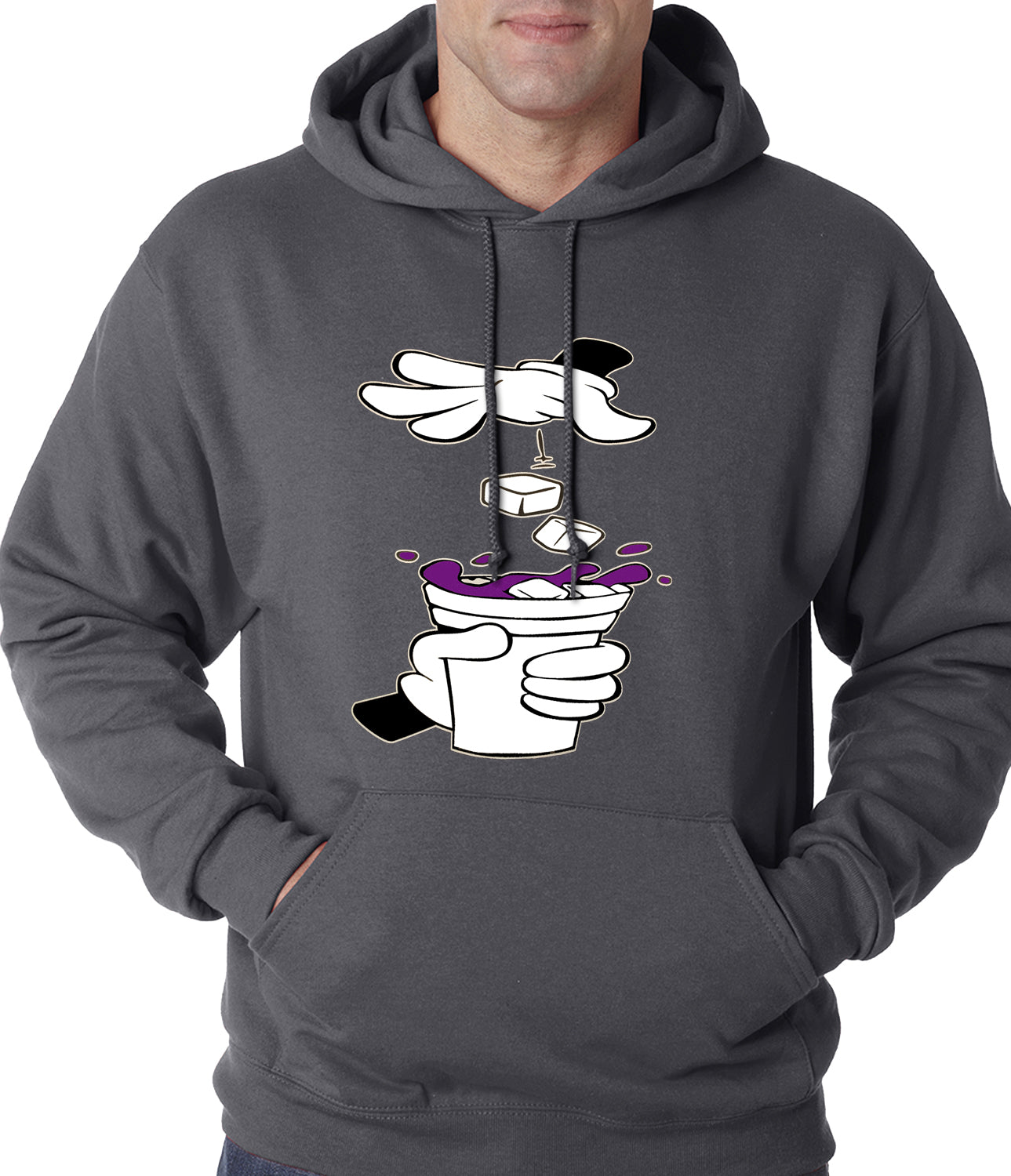 Cartoon Hands - Purple Drink Adult Hoodie