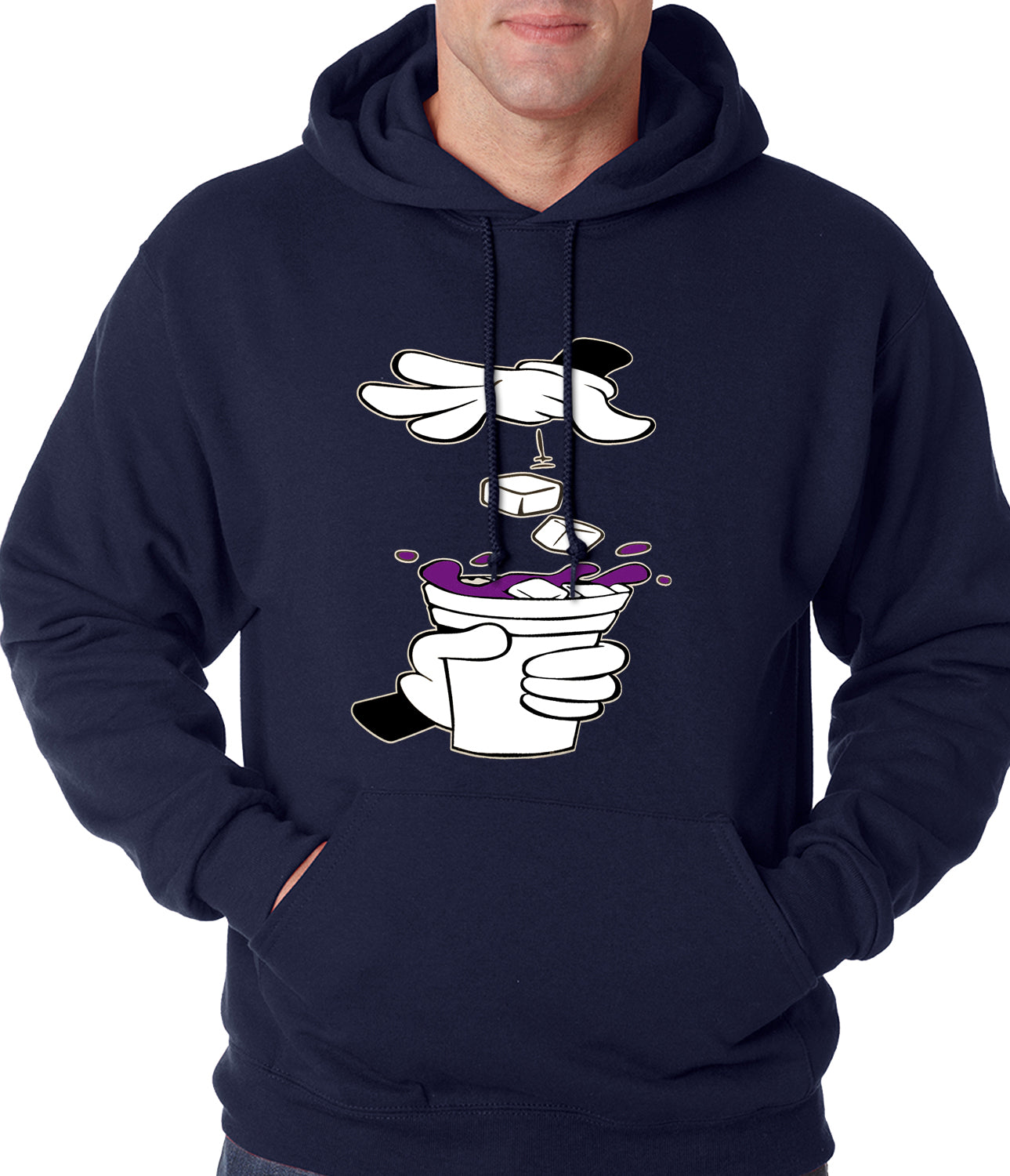 Cartoon Hands - Purple Drink Adult Hoodie