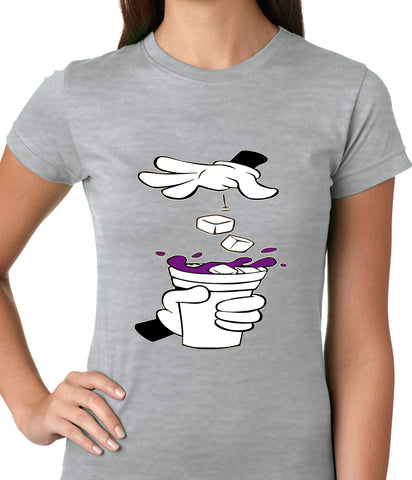 Cartoon Hands - Purple Drink Ladies T-shirt