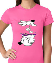 Cartoon Hands - Purple Drink Ladies T-shirt