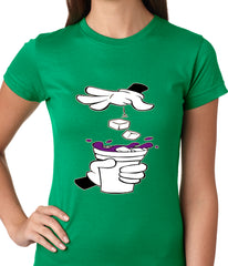 Cartoon Hands - Purple Drink Ladies T-shirt