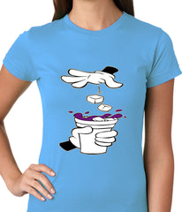 Cartoon Hands - Purple Drink Ladies T-shirt