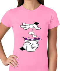 Cartoon Hands - Purple Drink Ladies T-shirt