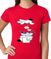 Cartoon Hands - Purple Drink Ladies T-shirt
