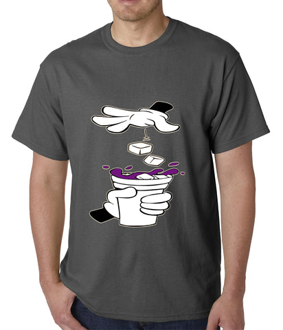 Cartoon Hands - Purple Drink Mens T-shirt